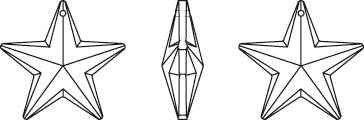 Swarovski Crystal, #6714 Star Pendant 20mm, Crystal, Wholesale Packs - BeadPrism