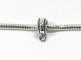 1 pc Sterling Silver Charm Bead with 5.8mm opening Beaded Band Design - BeadPrism