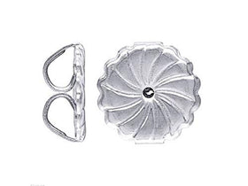 Wholesale Sterling Silver 7mm Earring Back With Swirl Pattern, Choose Package Size - BeadPrism
