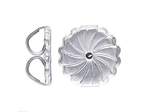 Wholesale Sterling Silver 7mm Earring Back With Swirl Pattern, Choose Package Size - BeadPrism