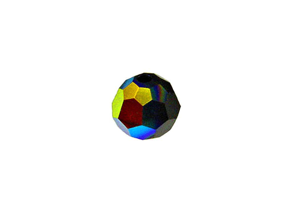 Swarovski 5000 Round Crystal Faceted Beads JET AB | 7mm | Small & Wholesale Packs - BeadPrism
