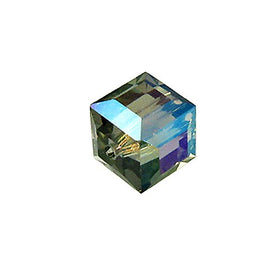 Wholesale Genuine Swarovski 5601 8mm Black Diamond AB Cube Beads, Choose Package Size - BeadPrism