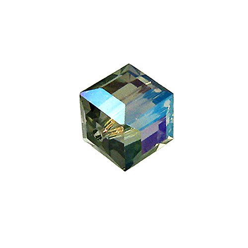 Wholesale Genuine Swarovski 5601 4mm Black Diamond AB Cube Beads, Choose Package Size - BeadPrism