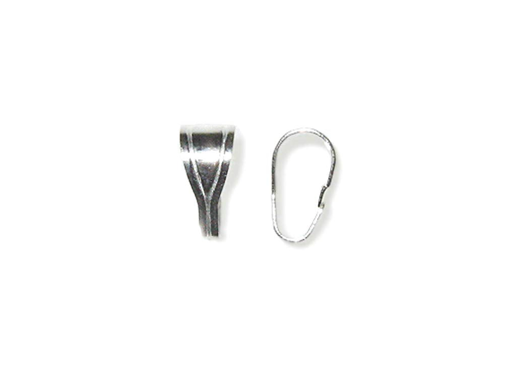 5 pcs Sterling Silver 12mm Locket Pendant Bail - BeadPrism