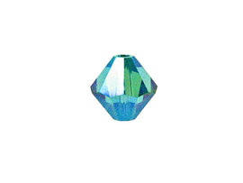 Swarovski Crystal, #5328 Bicone Beads 4mm, Blue Zircon AB 2X, Wholesale Packs - BeadPrism