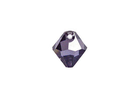 Swarovski Crystal, #6328 Top Drilled Bicone Beads 8mm, Tanzanite Satin, Wholesale Packs - BeadPrism