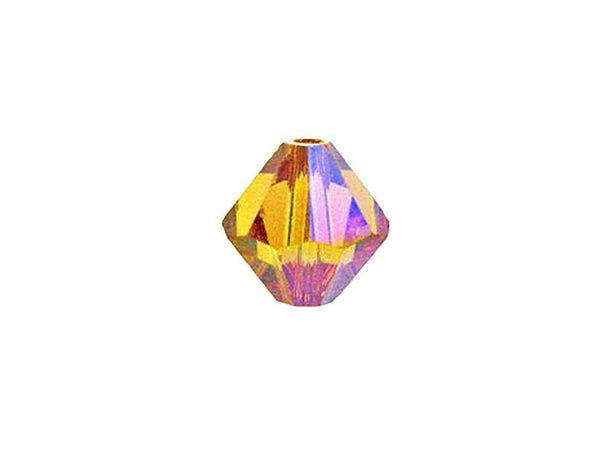 Swarovski Crystal, #5328 Bicone Beads 8mm, Topaz AB 2X, Wholesale Packs - BeadPrism