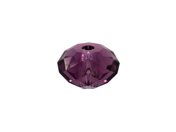Swarovski 5040 Rondelle Crystal Faceted Beads Amethyst | 4mm | Small & Wholesale Packs - BeadPrism
