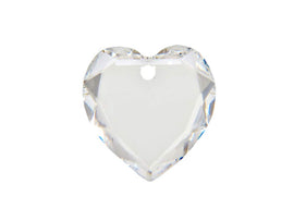 Swarovski Crystal, #6225 Flat Heart Pendant 18mm, Crystal, Wholesale Packs - BeadPrism