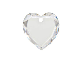 Swarovski Crystal, #6225 Flat Heart Pendant 28mm, Crystal, Wholesale - BeadPrism