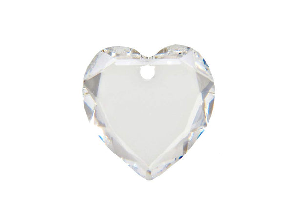 Swarovski Crystal, #6225 Flat Heart Pendant 28mm, Crystal, Wholesale - BeadPrism
