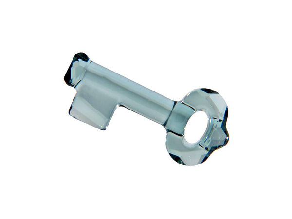 Swarovski Crystal, #6919 Key Pendant 30mm, Indian Sapphire, Wholesale - BeadPrism