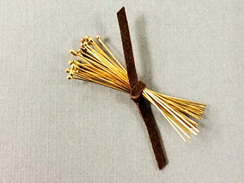 14K Gold Filled Headpin With 1.2mm Ball End, 2 Inch, 26 Gauge, Choose Package Size - BeadPrism