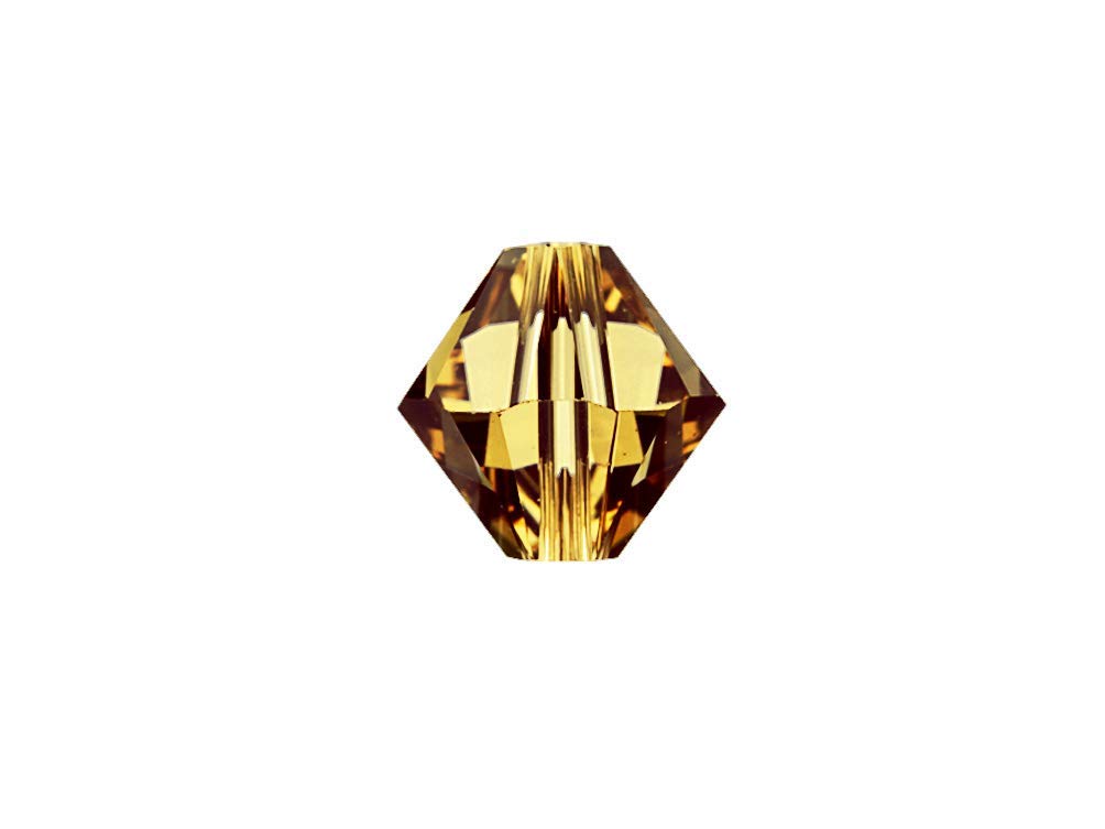 Swarovski Crystal, #5328 Bicone Beads 4mm, Colorado Topaz, Wholesale Packs - BeadPrism