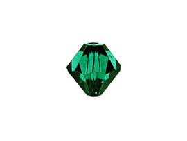 Swarovski Crystal, #5328 Bicone Beads 6mm, Emerald, Wholesale Packs - BeadPrism