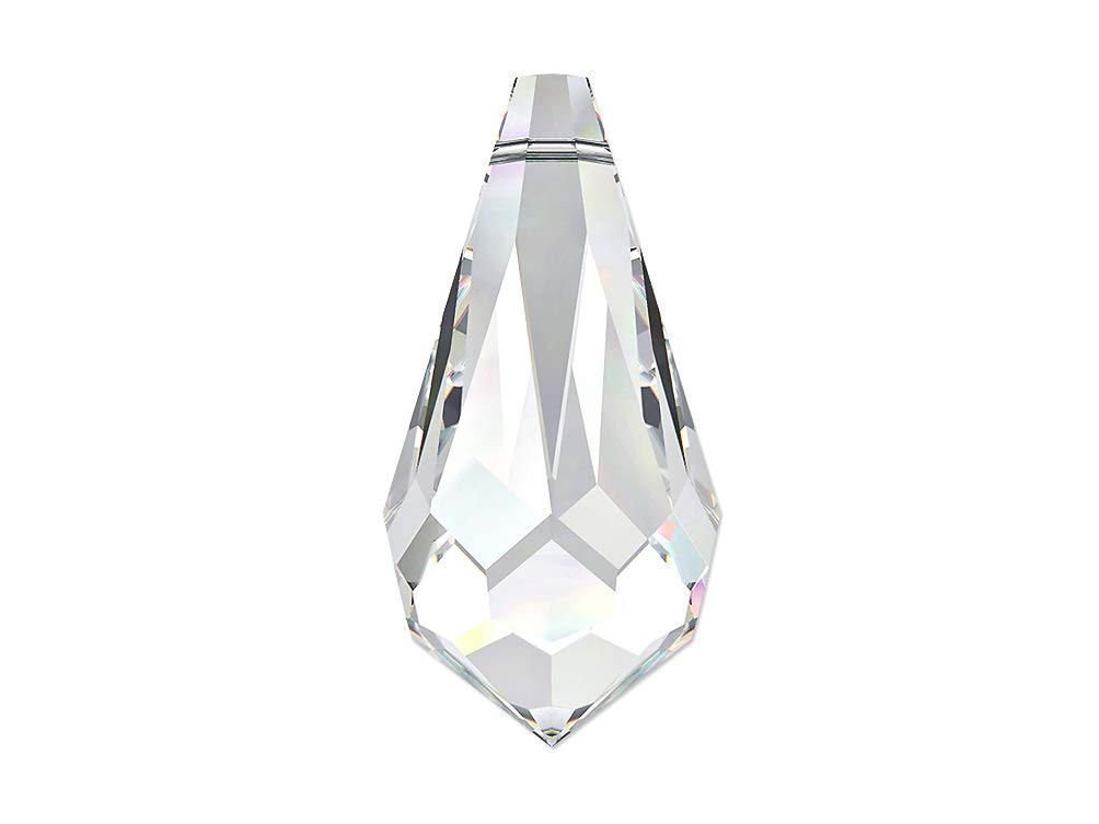 Swarovski Crystal, #6000 Drop Briolettes Beads 15mm, Crystal, Wholesale Packs - BeadPrism