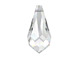 Swarovski Crystal, #6000 Drop Briolettes Beads 15mm, Crystal, Wholesale Packs - BeadPrism