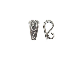 2 pcs 10mm Sterling Silver Swirl Design Pendant Bail with Ring - BeadPrism