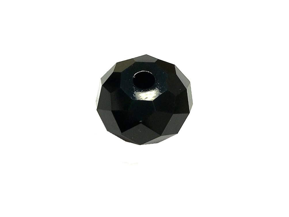Swarovski 5041 Rondelle Crystal Faceted Beads JET | 12mm | Small & Wholesale Packs - BeadPrism