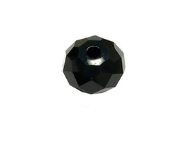 Swarovski 5041 Rondelle Crystal Faceted Beads JET | 12mm | Small & Wholesale Packs - BeadPrism