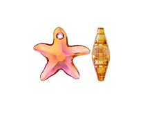 Load image into Gallery viewer, Swarovski Crystal, #6721 Starfish Pendant 28mm, Crystal Astral Pink, Wholesale - BeadPrism
