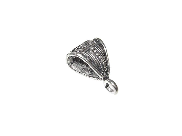 1 pc Bali Style 18mm Silver Filigree work Bail - BeadPrism