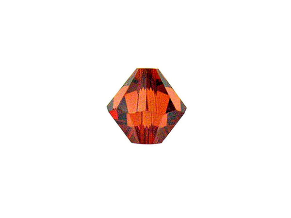 Swarovski Crystal, #5328 Bicone Beads 6mm, Indian Red, Wholesale Packs - BeadPrism