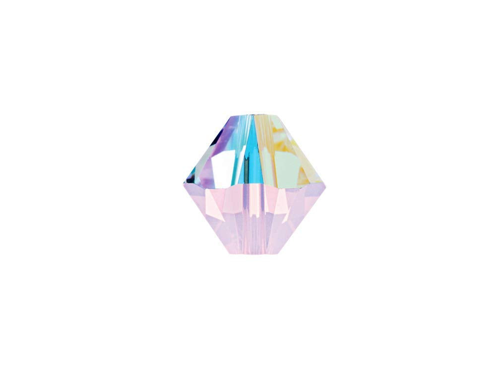 Swarovski Crystal, #5328 Bicone Beads 4mm, Rose Water Opal AB, Wholesale Packs - BeadPrism