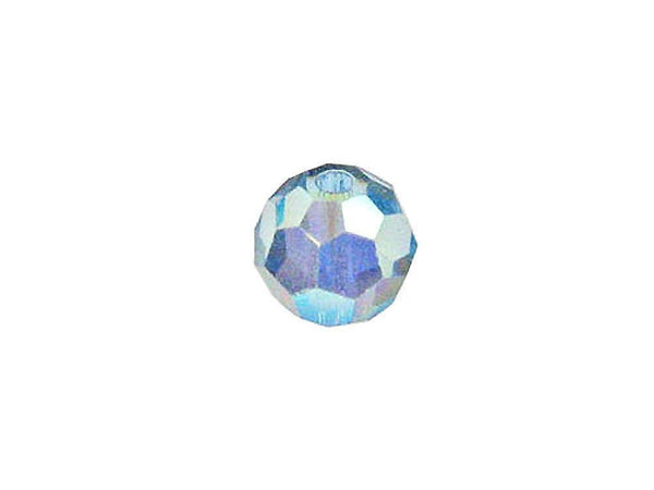 Swarovski 5000 Round Crystal Faceted Beads Aquamarine AB | 4mm | Small & Wholesale Packs - BeadPrism