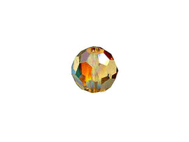 Swarovski 5000 Round Crystal Faceted Beads Light Colorado Topaz AB | 6mm | Small & Wholesale Packs - BeadPrism