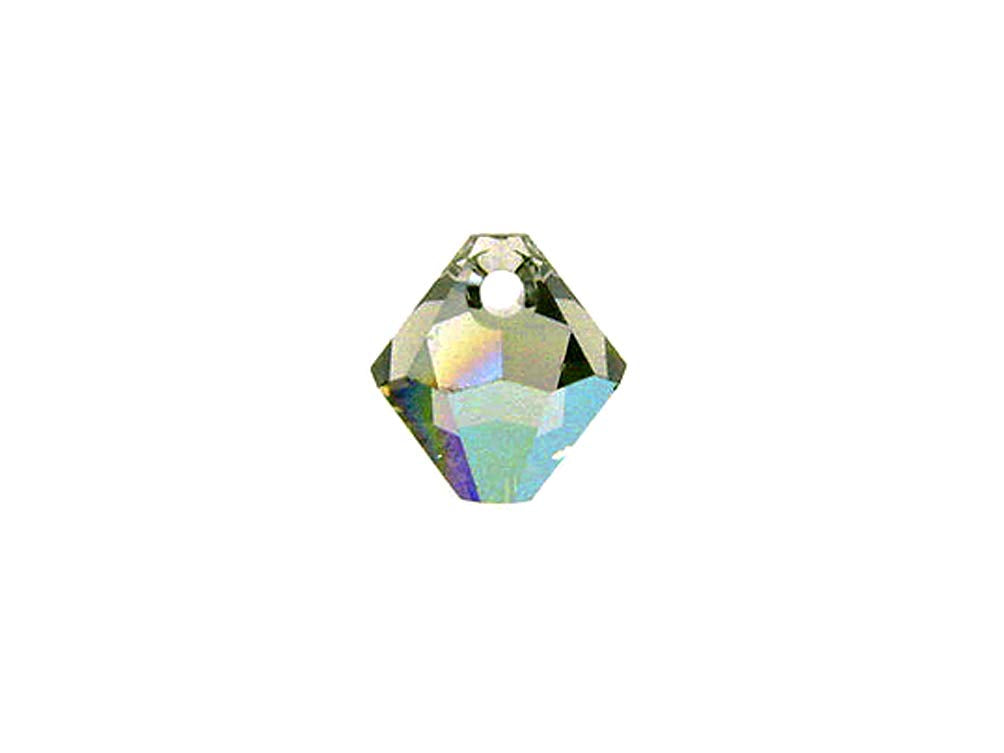 Swarovski Crystal, #6328 Top Drilled Bicone Beads 8mm, Black Diamond AB, Wholesale Packs - BeadPrism