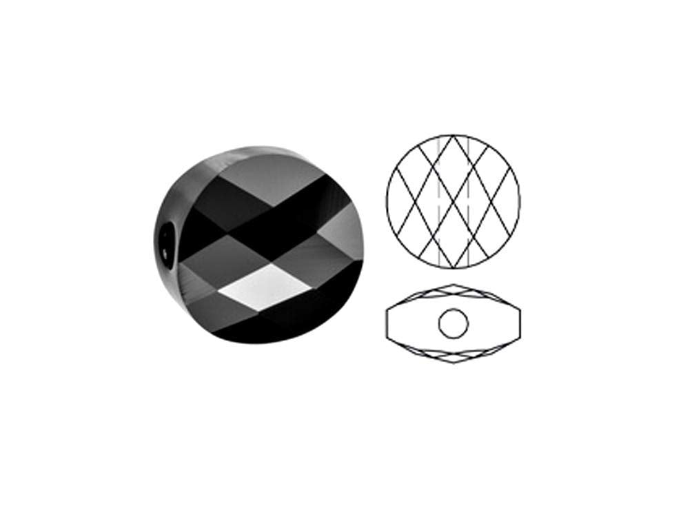 Swarovski 5052 Mini Round Beads, 8mm, JET | 12 Pack - BeadPrism