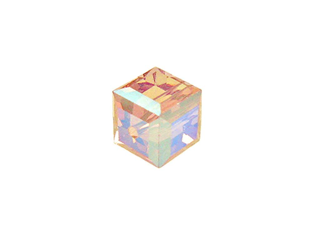 Wholesale Genuine Swarovski 5601 4mm Vintage Rose AB Cube Beads, Choose Package Size - BeadPrism