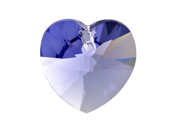 Swarovski Crystal, #6228 Heart Shape Pendant 18mm, Tanzanite, Wholesale Packs - BeadPrism