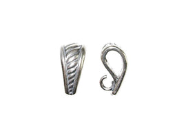 2 pcs 12mm Sterling Silver Fancy Pendant Bail with Ring - BeadPrism