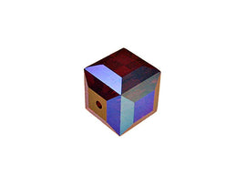 Wholesale Genuine Swarovski 5601 4mm Siam AB Cube Beads, Choose Package Size - BeadPrism