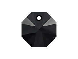 Swarovski Crystal, #6401 Octagon Pendant 8mm, JET, Wholesale Packs - BeadPrism