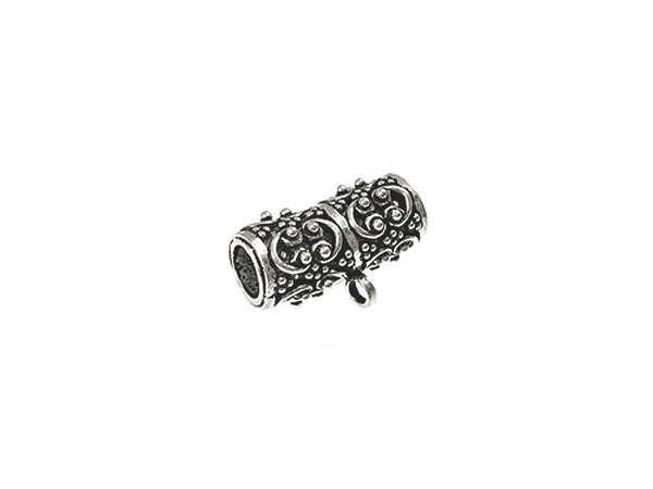 1 pc Sterling Silver 19mm Bali Style Tube Bail - BeadPrism