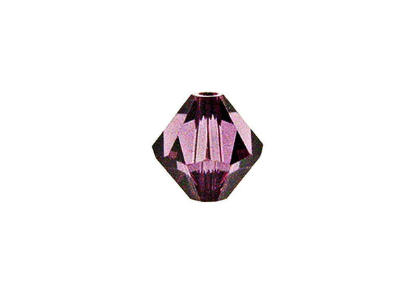 Swarovski Crystal, #5328 Bicone Beads 3mm, Amethyst, Wholesale Packs - BeadPrism