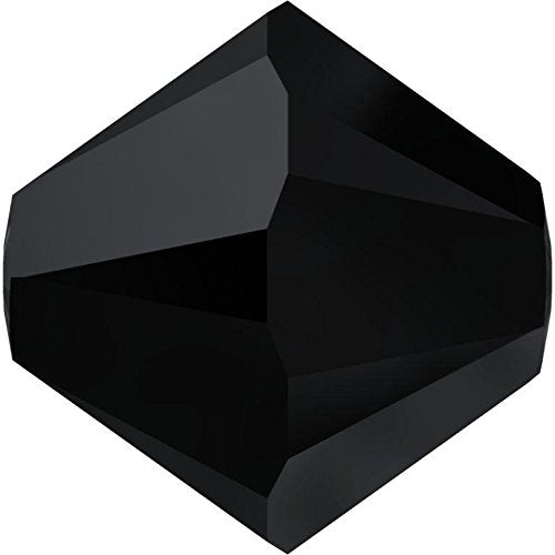 Swarovski Crystal, #5328 Bicone Beads 3mm, JET, Wholesale Packs - BeadPrism