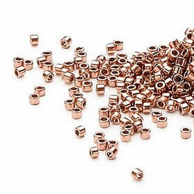 Pack of 50 gram BRIGHT COPPER PLATED  Miyuki Delicas 11/0 Seed Beads Wholesale - BeadPrism