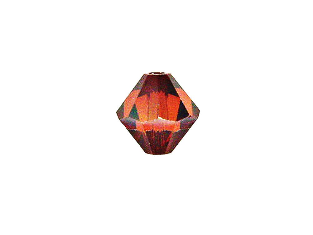 Swarovski Crystal, #5328 Bicone Beads 6mm, Crystal Red Magma, Wholesale Packs - BeadPrism