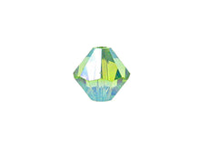 Load image into Gallery viewer, Swarovski Crystal, #5328 Bicone Beads 8mm, Peridot AB 2X, Wholesale Packs - BeadPrism