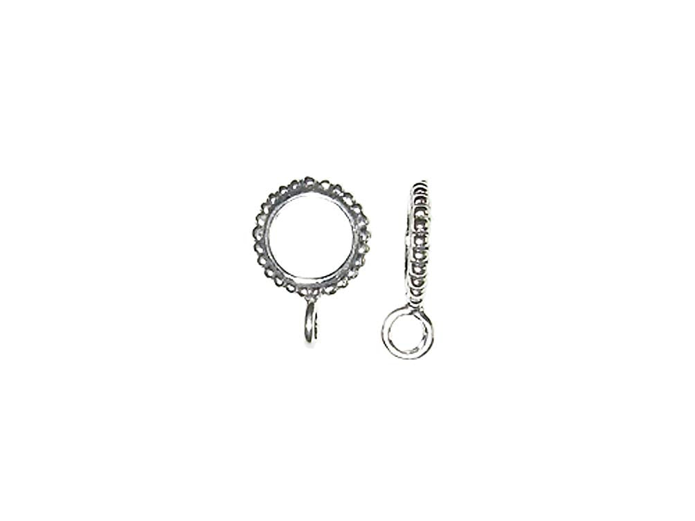 5 pcs Sterling Silver 9mm Round Charm Hanger Bead - BeadPrism