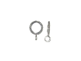 5 pcs Sterling Silver 9mm Round Charm Hanger Bead - BeadPrism