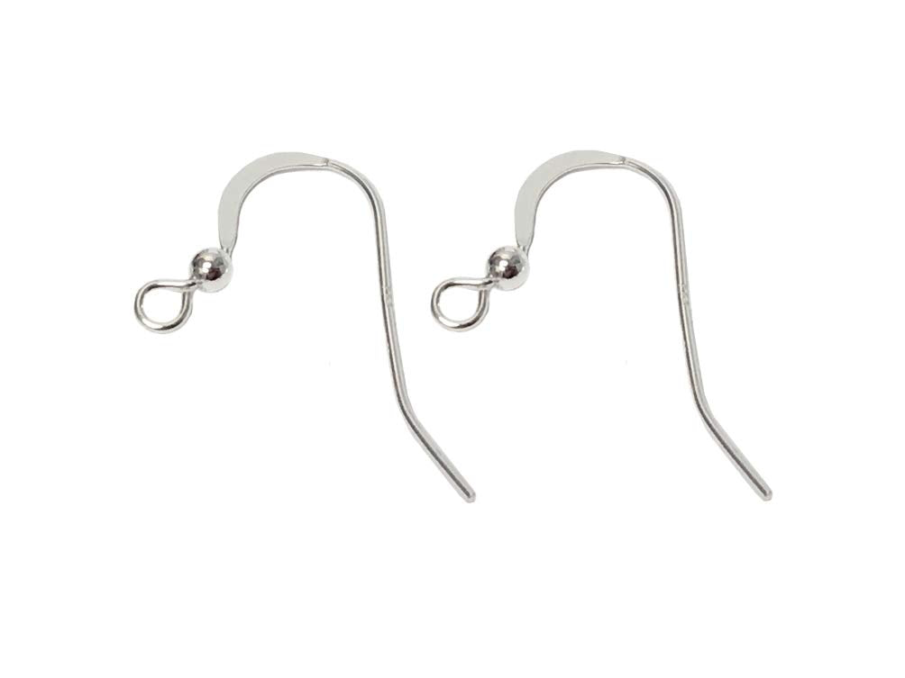 Wholesale Sterling Silver French Hook Earwire with Ball, 15mm, Choose Package Size - BeadPrism