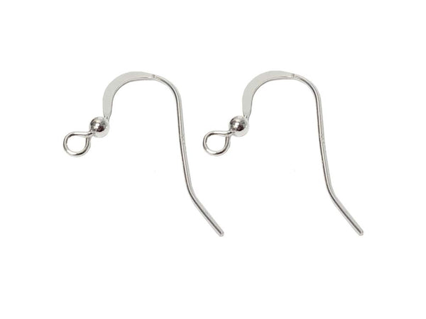 Wholesale Sterling Silver French Hook Earwire with Ball, 15mm, Choose Package Size - BeadPrism
