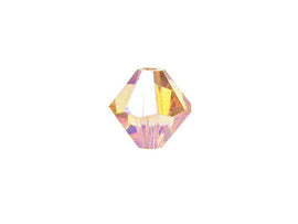 Swarovski Crystal, #5328 Bicone Beads 6mm, Light Peach AB 2X, Wholesale Packs - BeadPrism