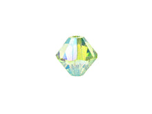 Load image into Gallery viewer, Swarovski Crystal, #5328 Bicone Beads 4mm, Chrysolite AB 2X, Wholesale Packs - BeadPrism