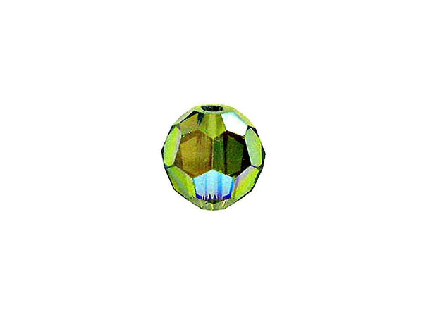 Swarovski 5000 Round Crystal Faceted Beads Olivine AB | 4mm | Small & Wholesale Packs - BeadPrism